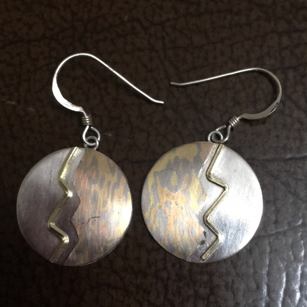 Sterling silver/10k gold inlay